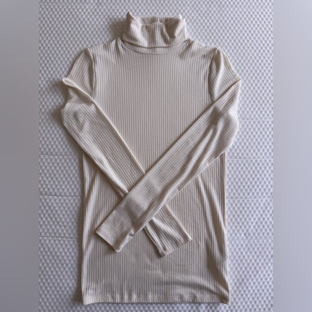 Madewell Ivory Ribbed Knit Top